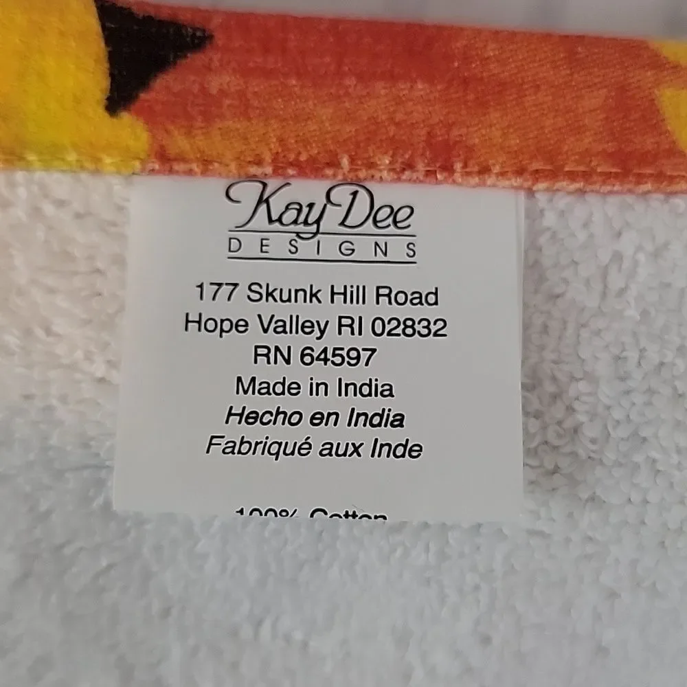Kay Dee Designs Autumn Leaf Black Cat Print Kitchen Towels  NWOT  Set Of 2